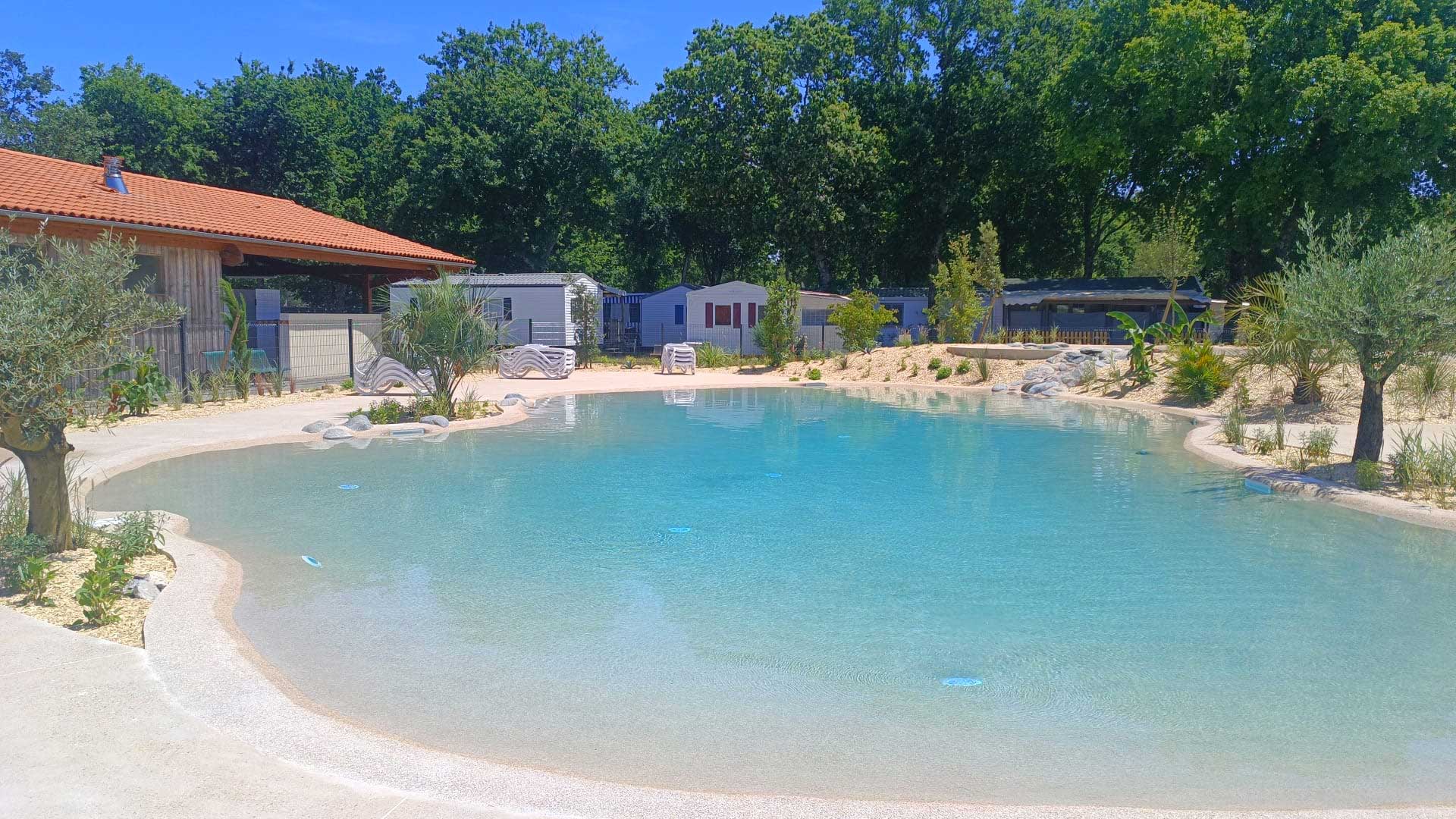 campsite with lagoon Gironde